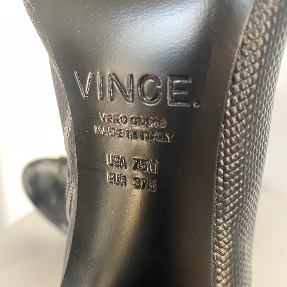 Vince Sansa Gray Leather Open Toe Heel Booties 9 M New - Picture 8 of 8